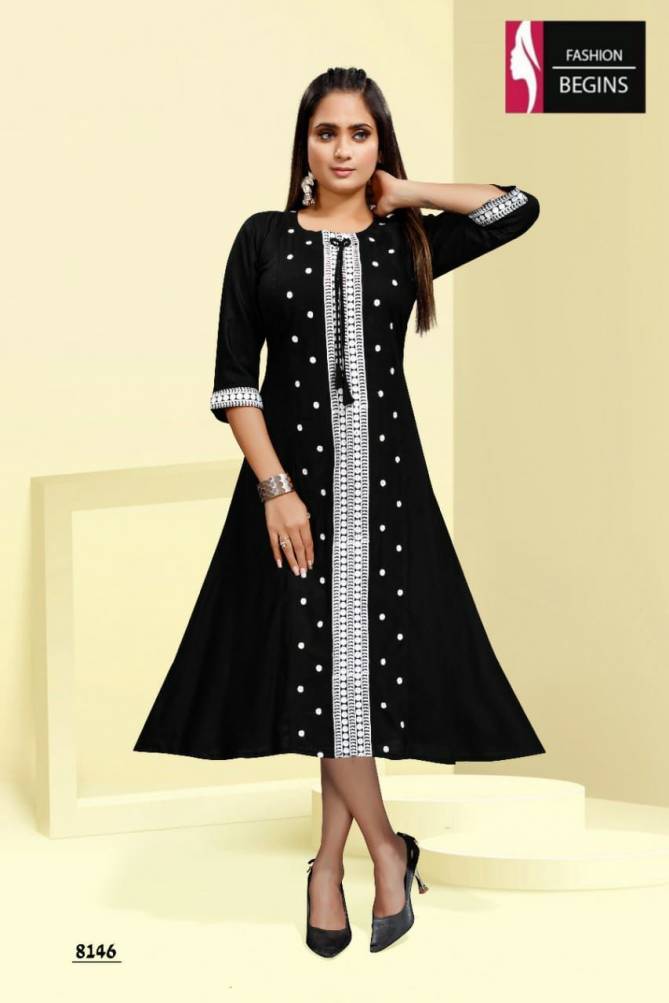 Lata Fashion begins Fancy Ethnic Wear Rayon Designer Kurti Collection